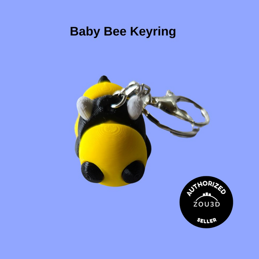 Cute Baby Bee Keyrings. Great gift for teenagers. Chaos 3D Printing keyrings are a perfect gift.
