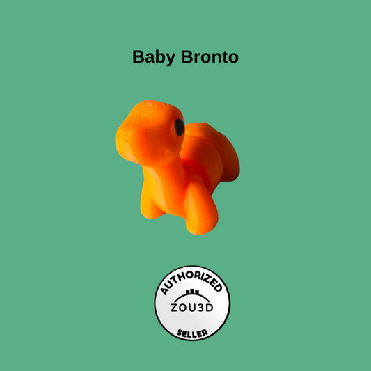 3d Printed mini - baby brontosaurus mini figure. Orange baby bronto.