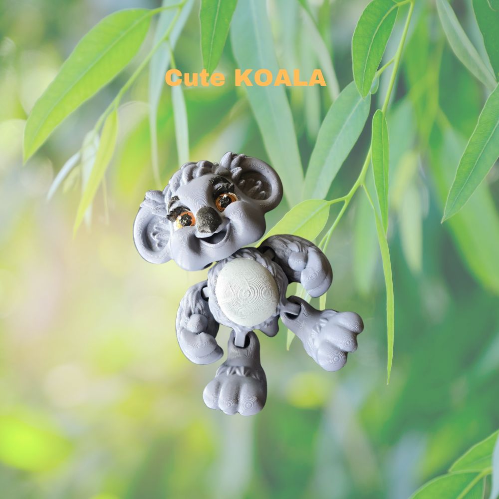 Cute 3D Koala articulated fidget toy. Made in Australia by Chaos 3D Printing.