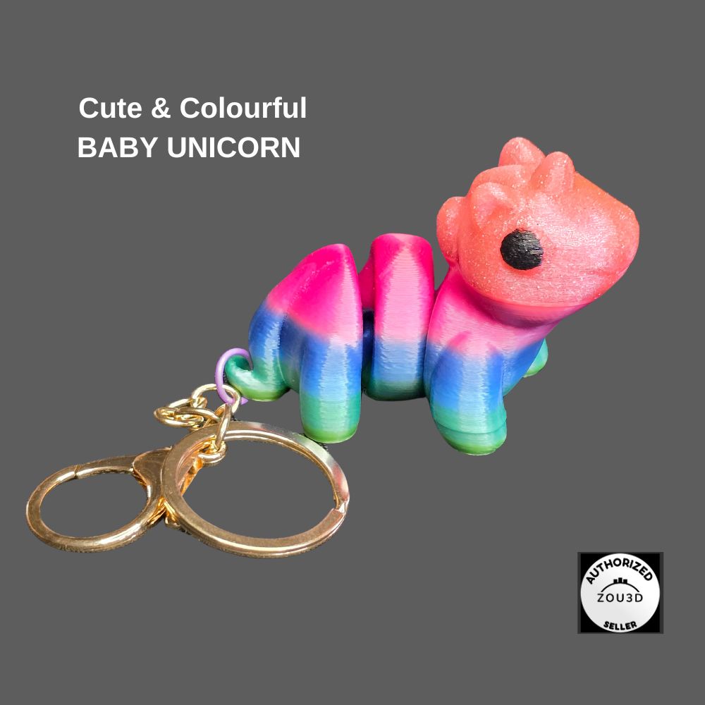 Cute & Colourful Baby Unicorn keyring