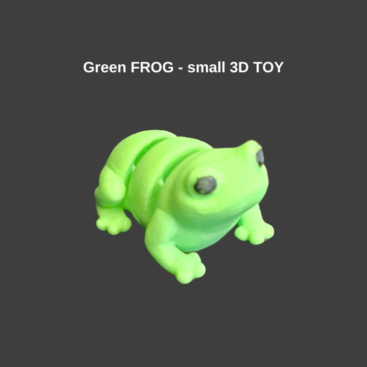 Green frog small 3d Printed toy. Chaos 3D Toys.