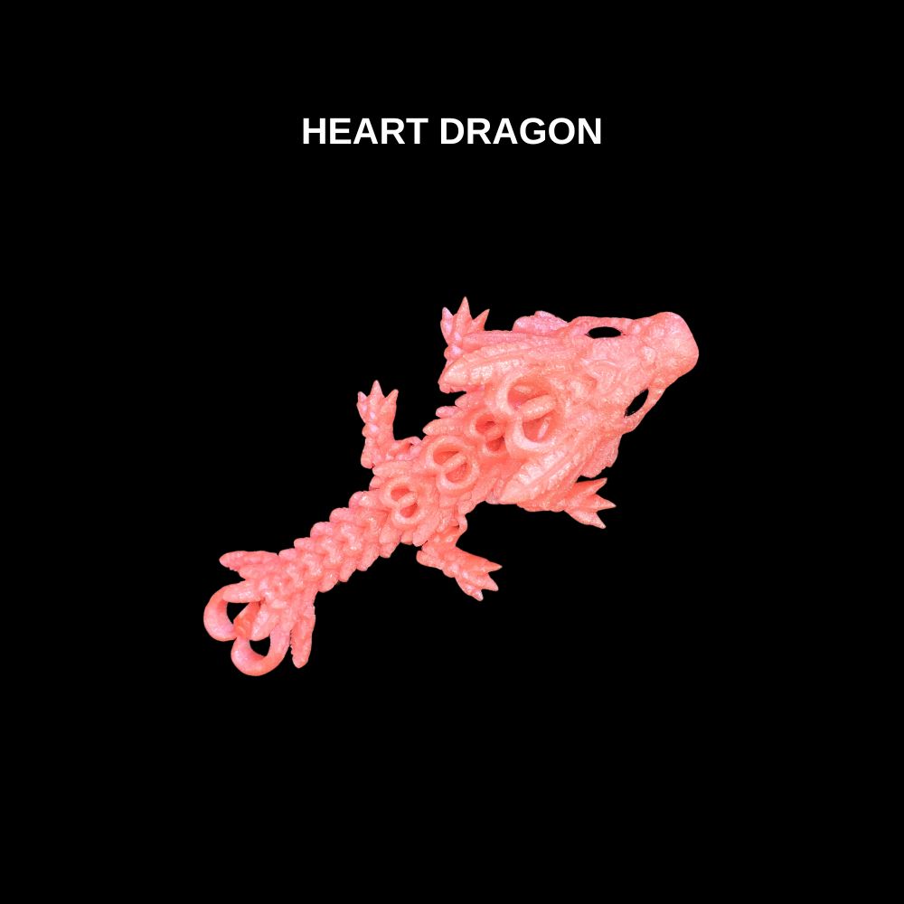 Light heart dragon 3D articulated Dragon toy made by Chaos 3d Pringing.