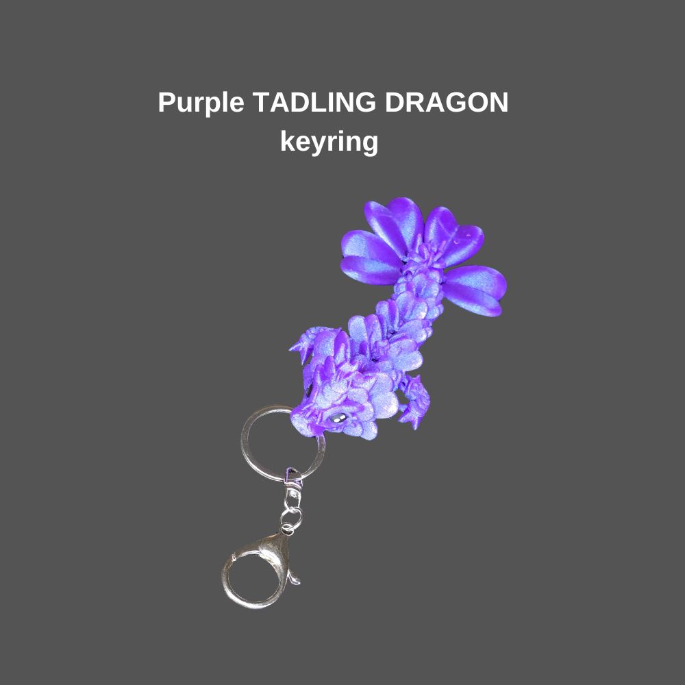 Purple Clover Tadling Dragon Keyring