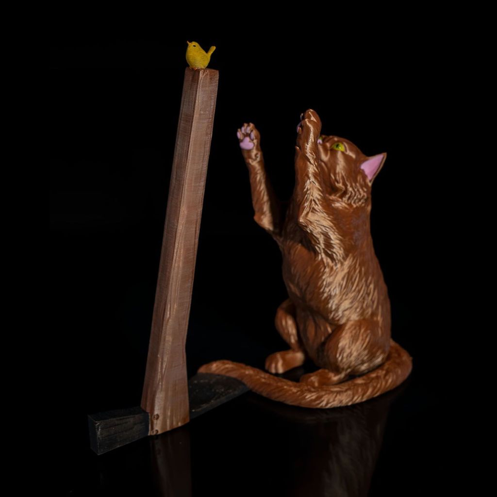 Cat and bird paper towel holder is fun to watch. Chaos 3D printing is an Australian business. Australian made products.