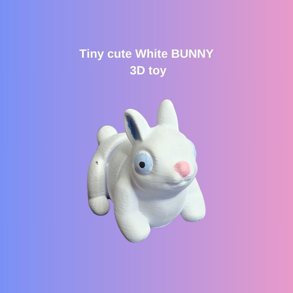 White bunny 3D toy