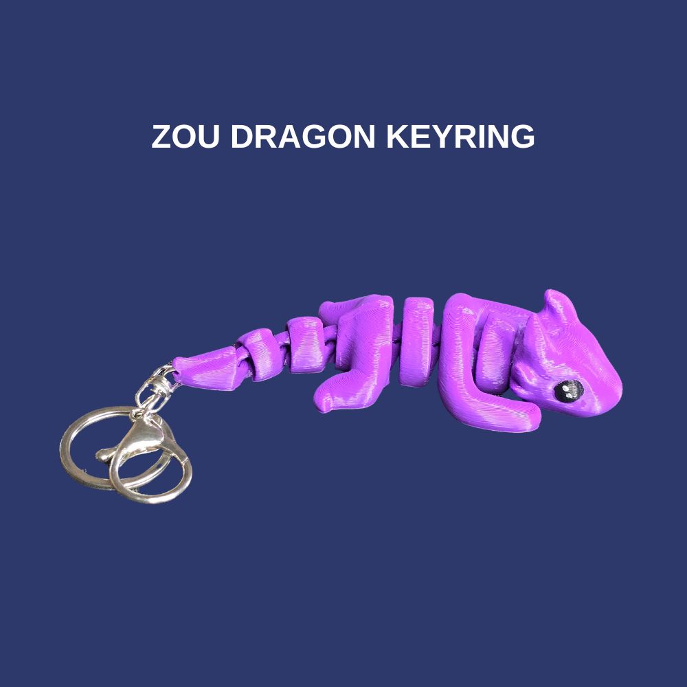 New: Zou Dragon keyring by Chaos 3D Printing. Australian made. Cute keyring for back pack.