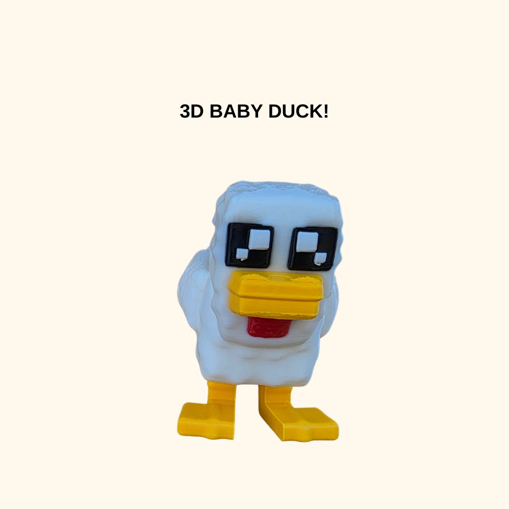 3D Baby Duck 3d articulated toy. Printed and made in Australia by Chaos 3D Printing with a Commercial License from Vunk Flexis as an Authorised Seller. Cute baby duck toy.