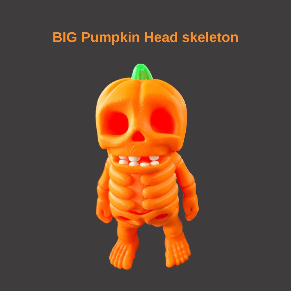 Big Pumpkin Head skeleton toy