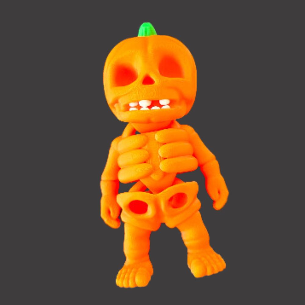 Big Pumpkin Head skeleton toy