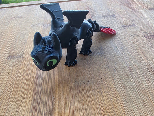 Add a baby toothless dragon to your collection. Fun 3D toy made in Australia by Chaos 3D Printing.