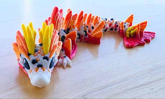 Colorful koi fish dragon 3d printed in Australia by Chaos 3D Printing. 