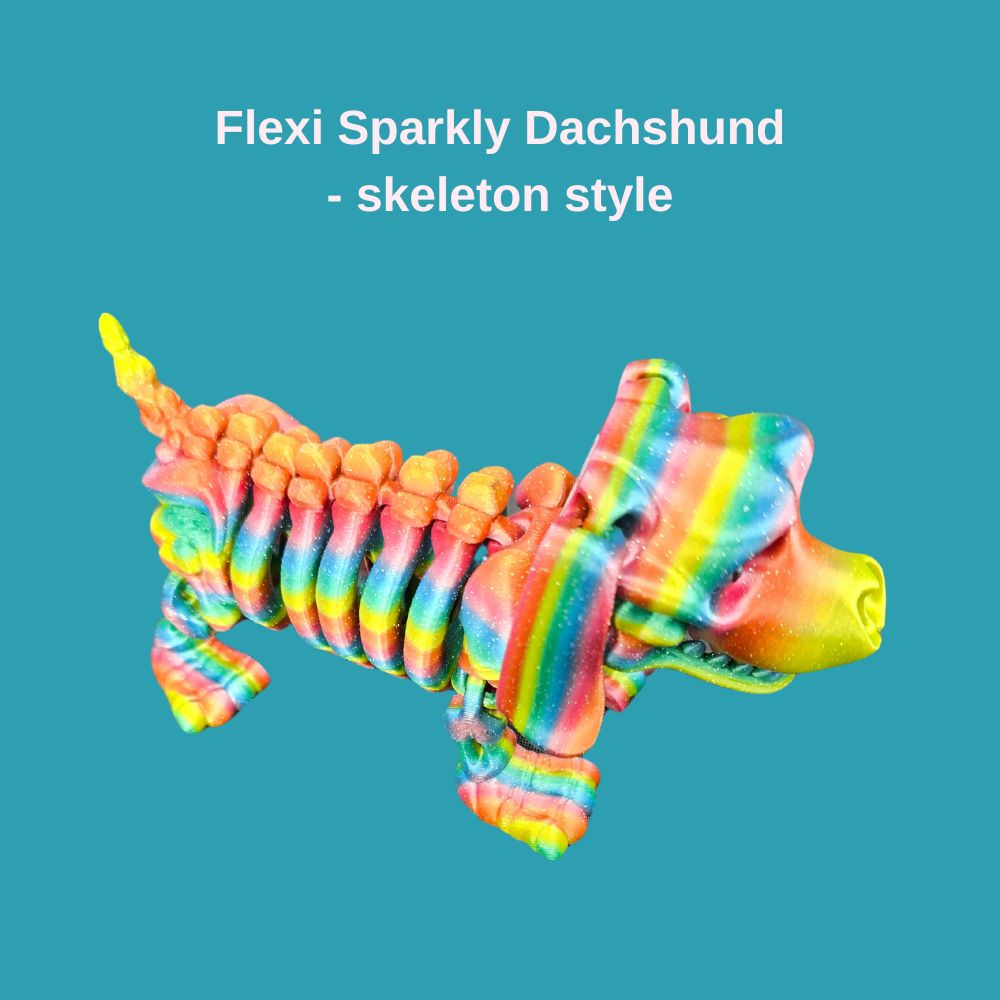 Flexi Sparkly Dachshund Skeleton Dog