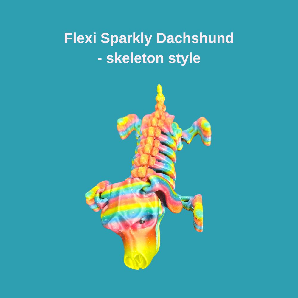 Flexi Sparkly Dachshund Skeleton Dog