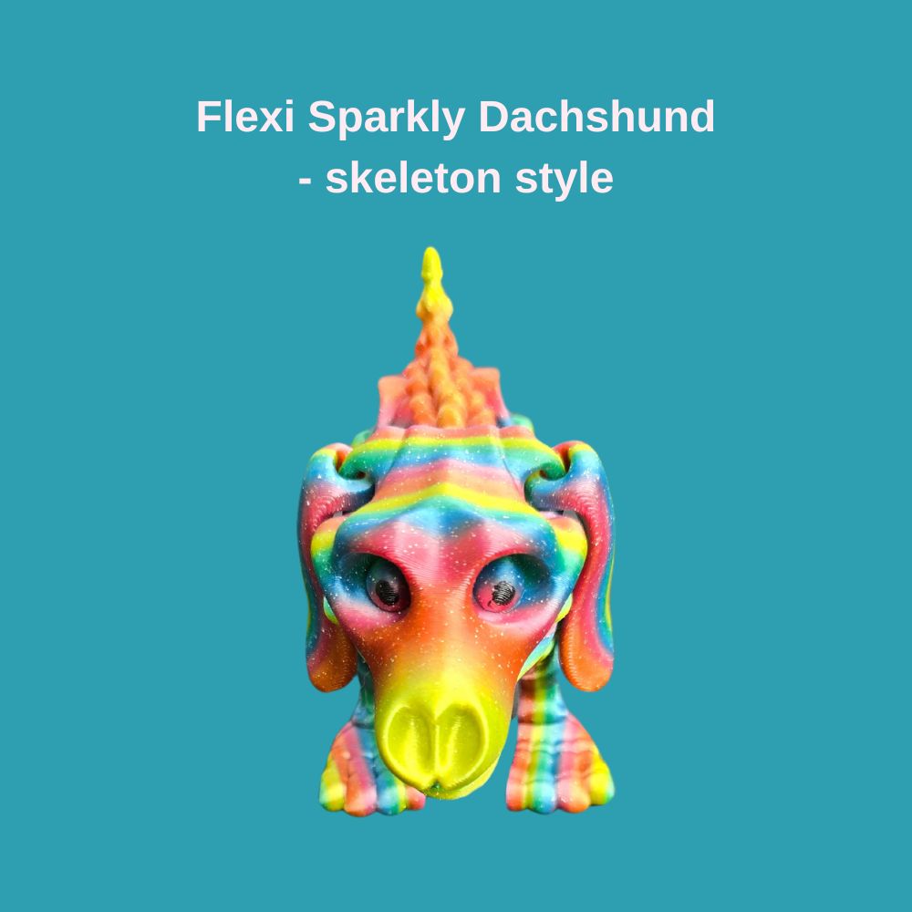 Flexi Sparkly Dachshund Skeleton Dog