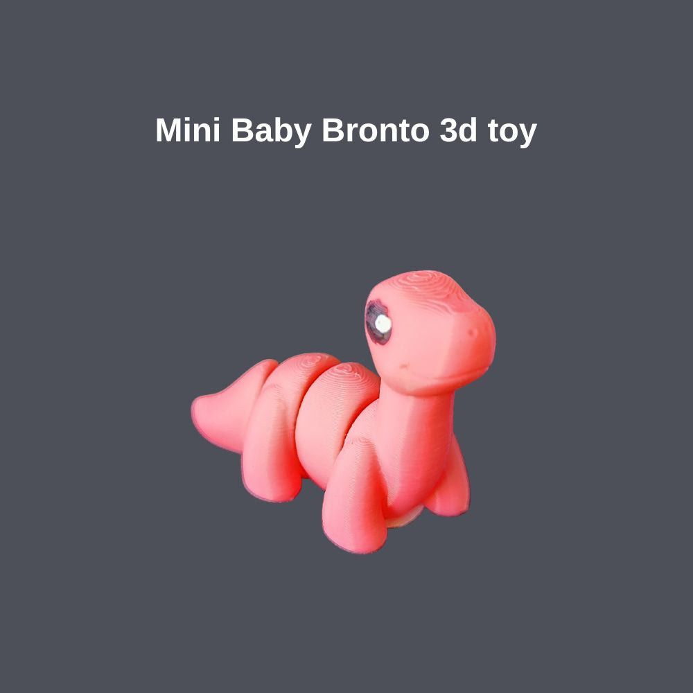 3d Printed mini - baby brontosaurus mini figure. Red baby bronto.