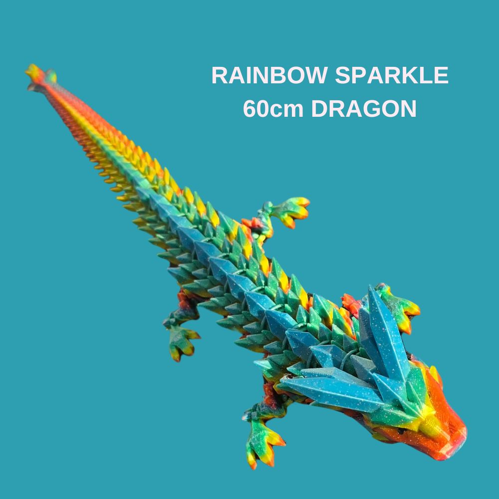 60cm Extra Large Articulated Crystal DRAGONS - various colours