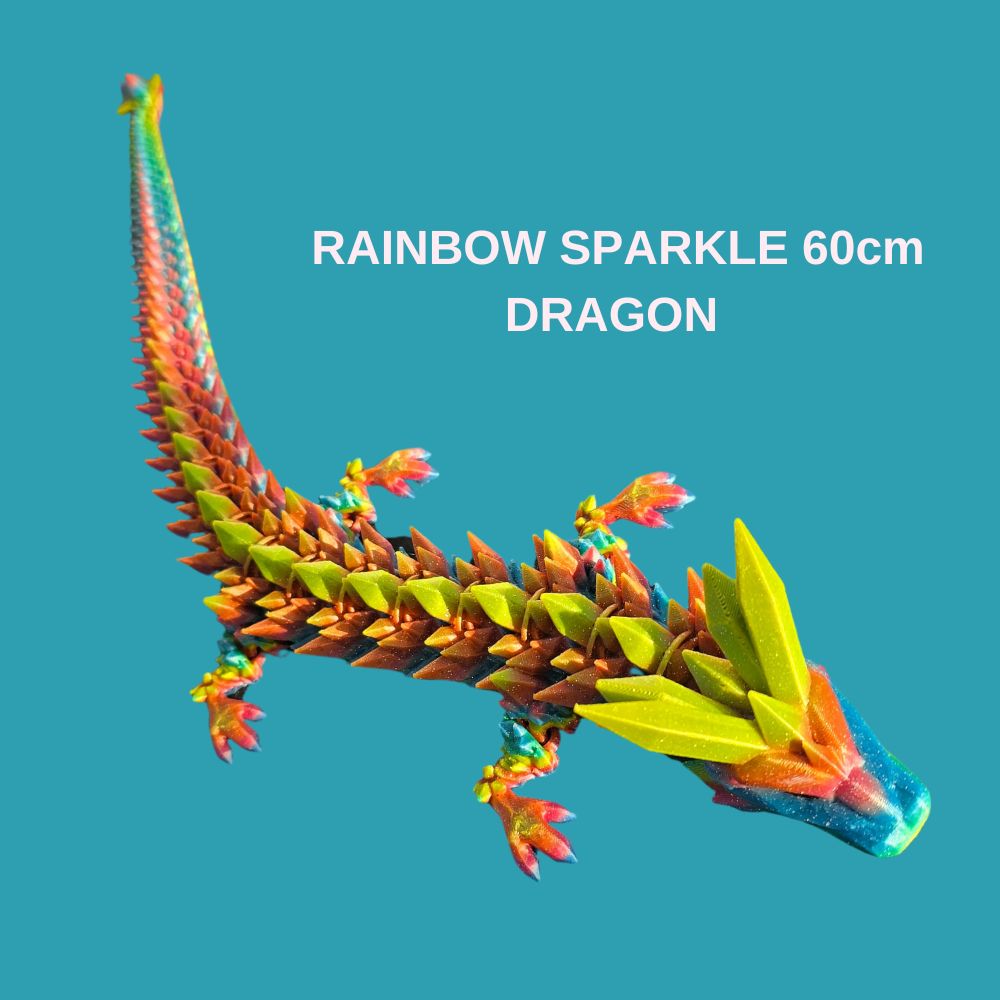 60cm Extra Large Articulated Crystal DRAGONS - various colours