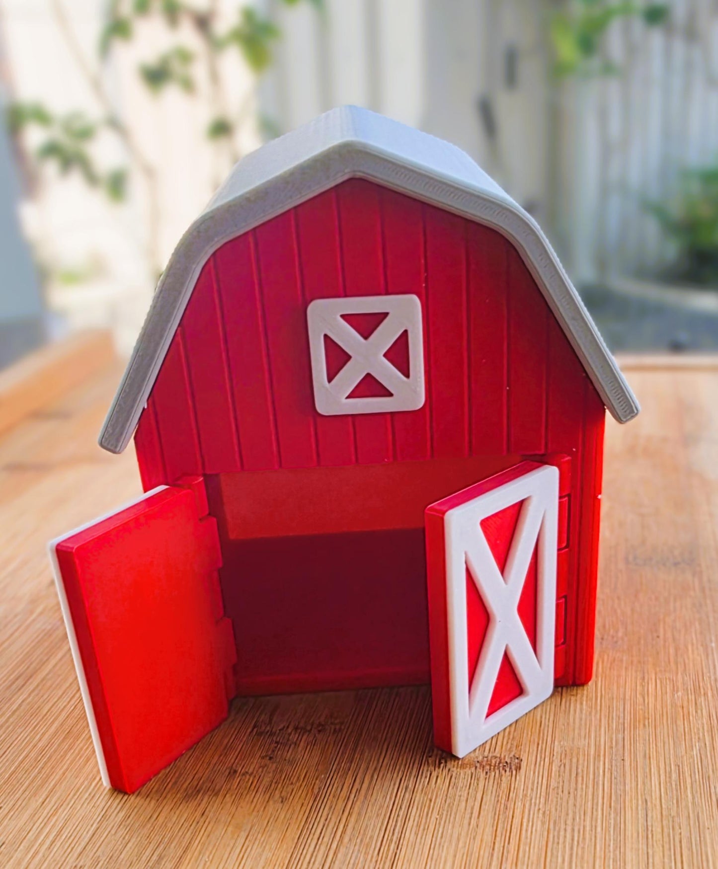 Red 3D toy barn. Fun at the farmyard for kids. Australian made by Chaos 3D Printing.