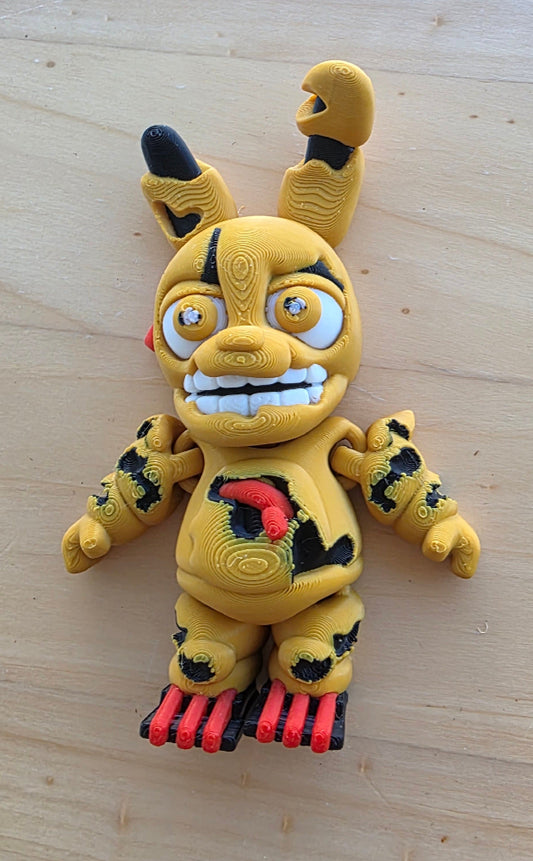 Colourful Springtrap style 3d toy. Made by Chaos 3D Printing in Qld. 