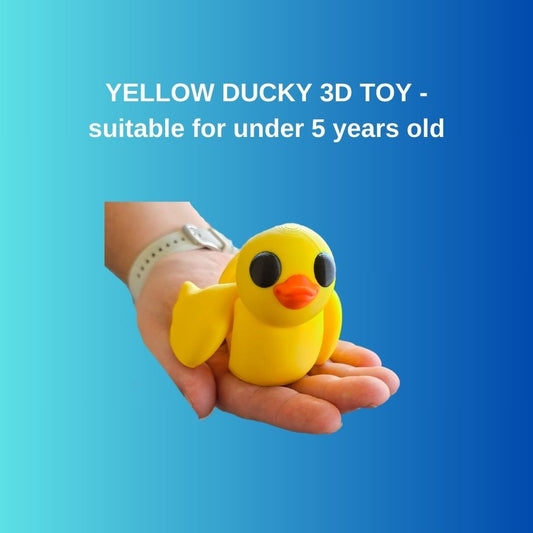 Yellow Duck 3D Printed toy suitable for kids under 5 years old. Made by Chaos 3D Printing in Australia with a commercial licence.